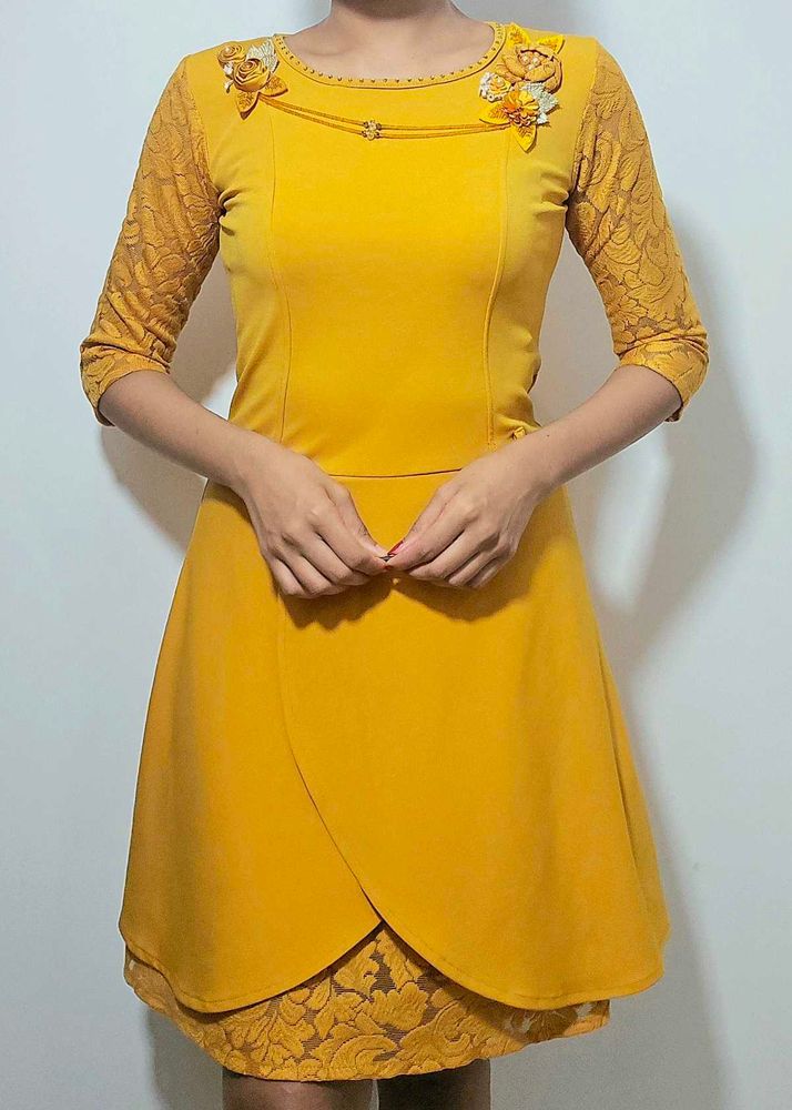 Mustard Yellow Semi Formal Dress