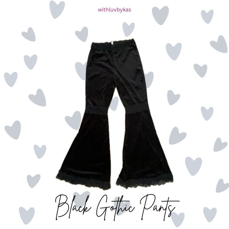 Solid Lace Detail Flared Trousers