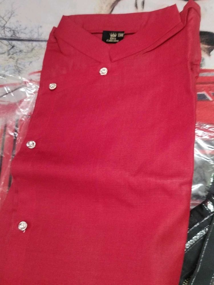 Red Asymmetric Kurta