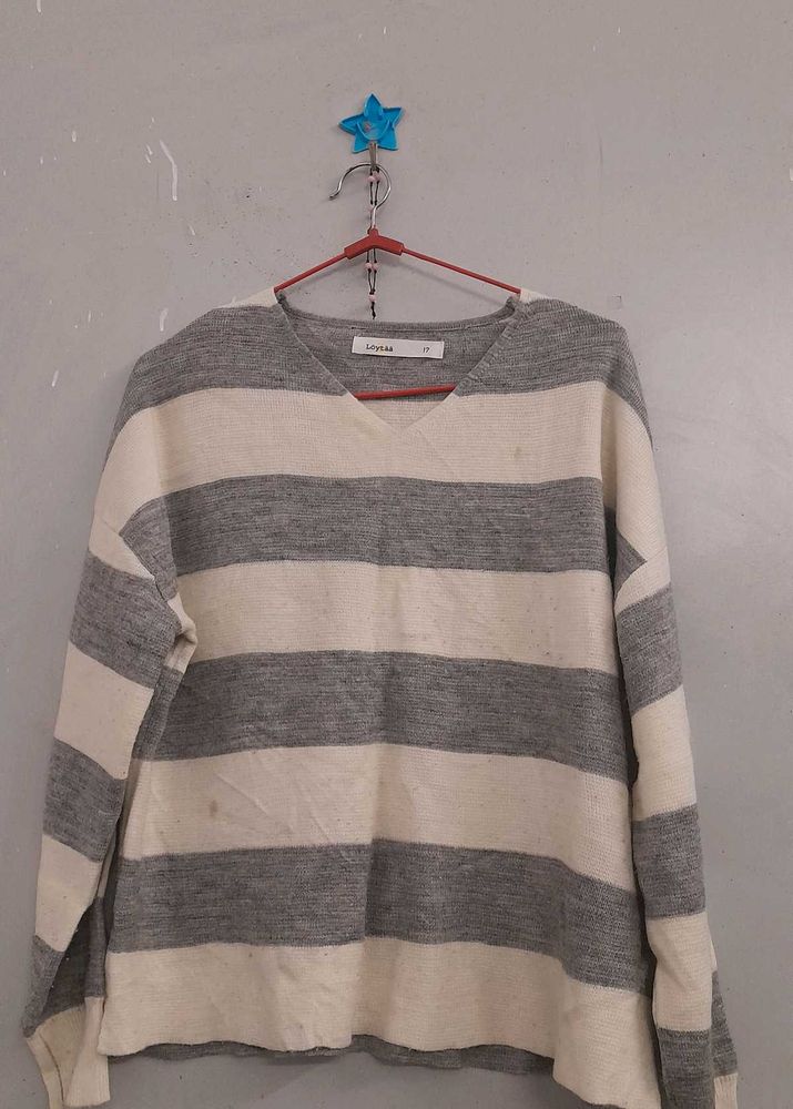 Striped V-Neck Sweater