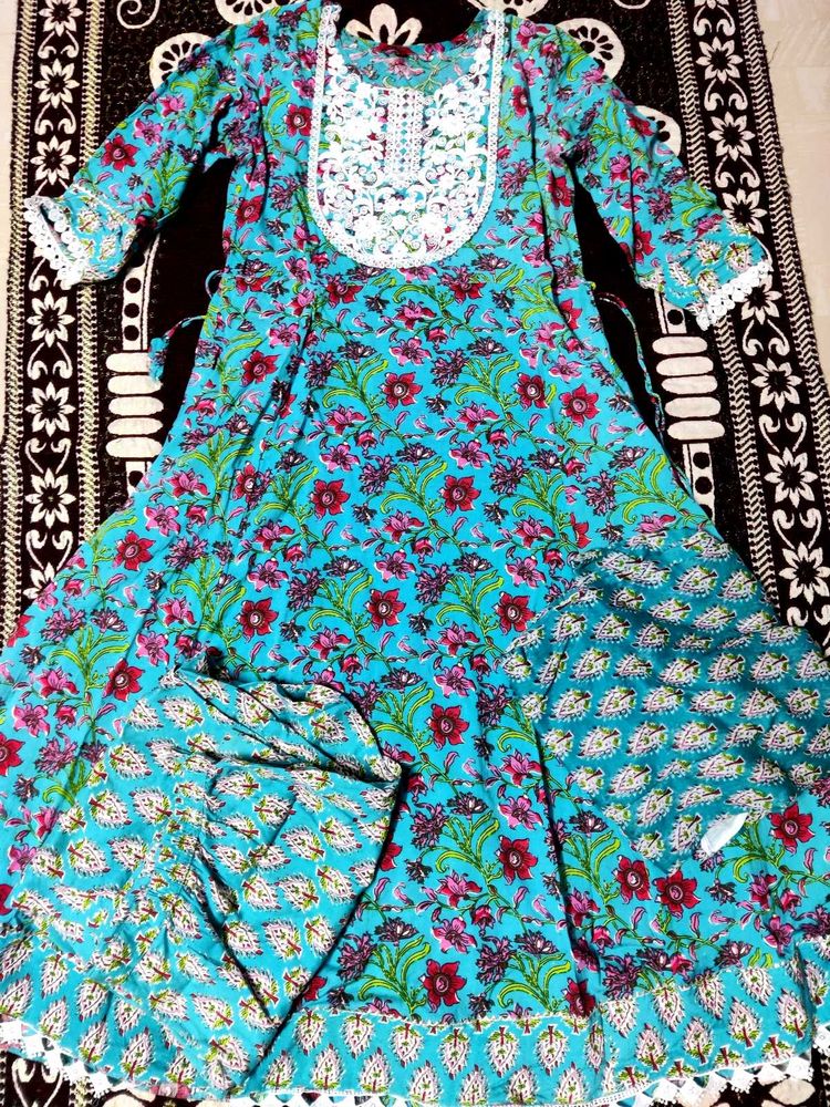 3 Piece Anarkali Cotton Suit