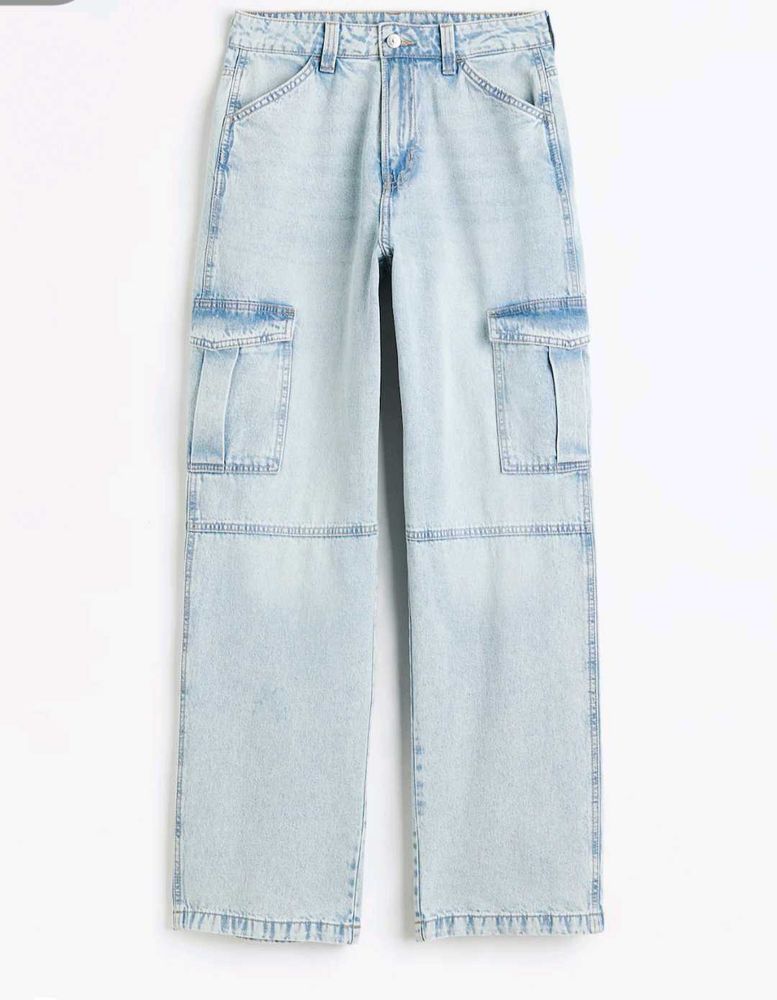 H&amp;M Light Wash Cargo Jeans