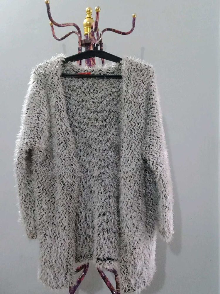 Cozy Grey Marled Cardigan Sweater
