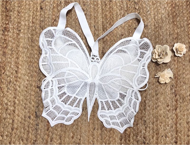 Viral White Lace Butterfly Bralette