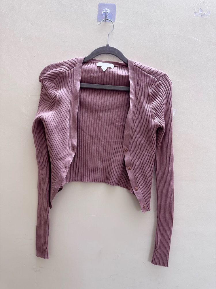 Mauve Knit Cardigan