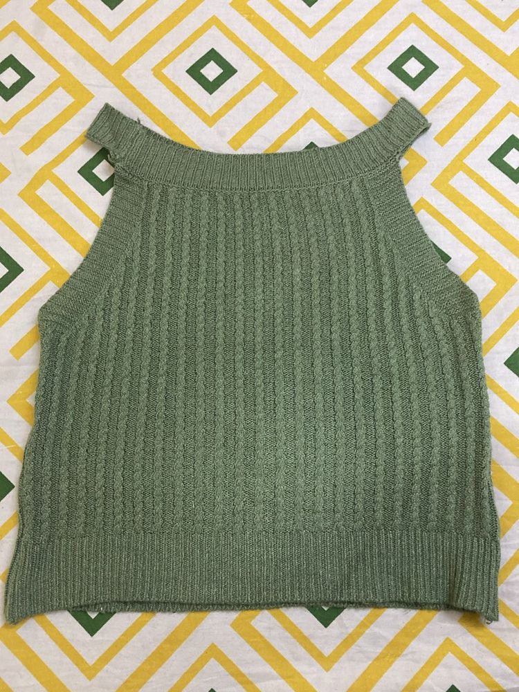 Olive Green Crop Top