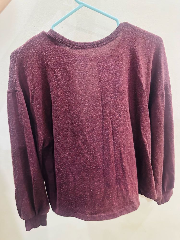 Burgundy Long Sleeve Top