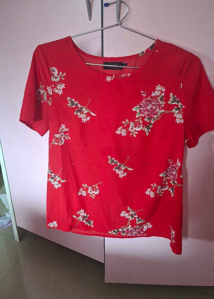 Floral Red Top