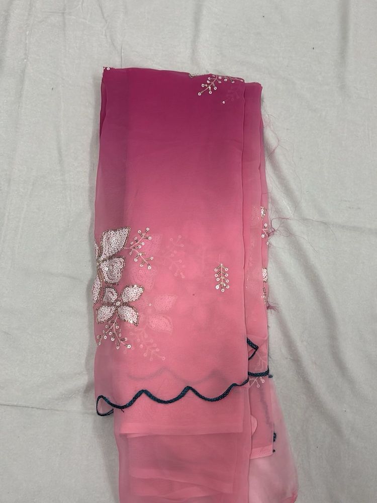 Pink Ombre Saree