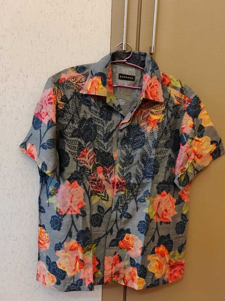 Floral Print Party Shirt (44&#34;)