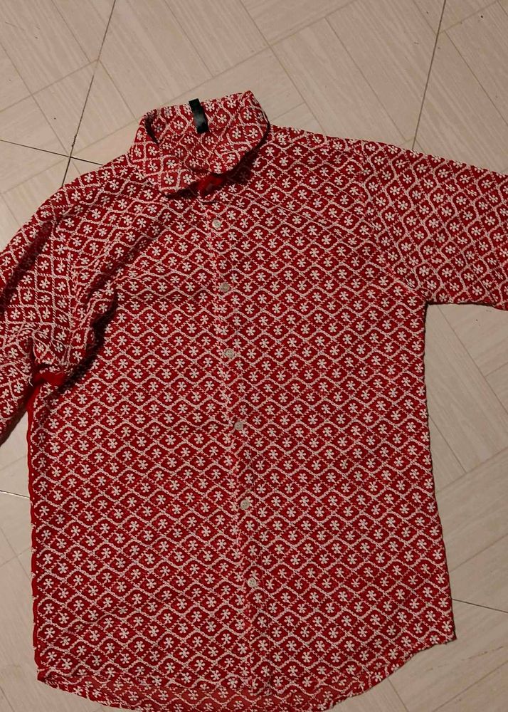 Red Patterned Shirt