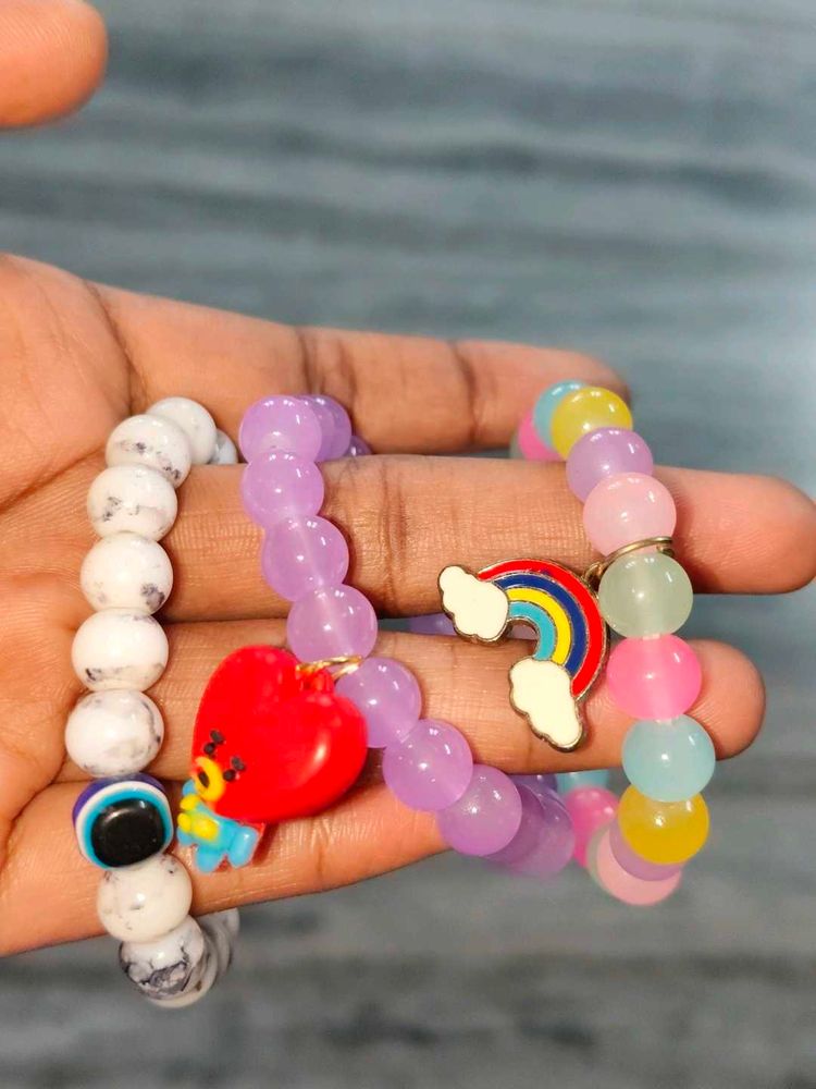 Beaded Charm Bracelet Set