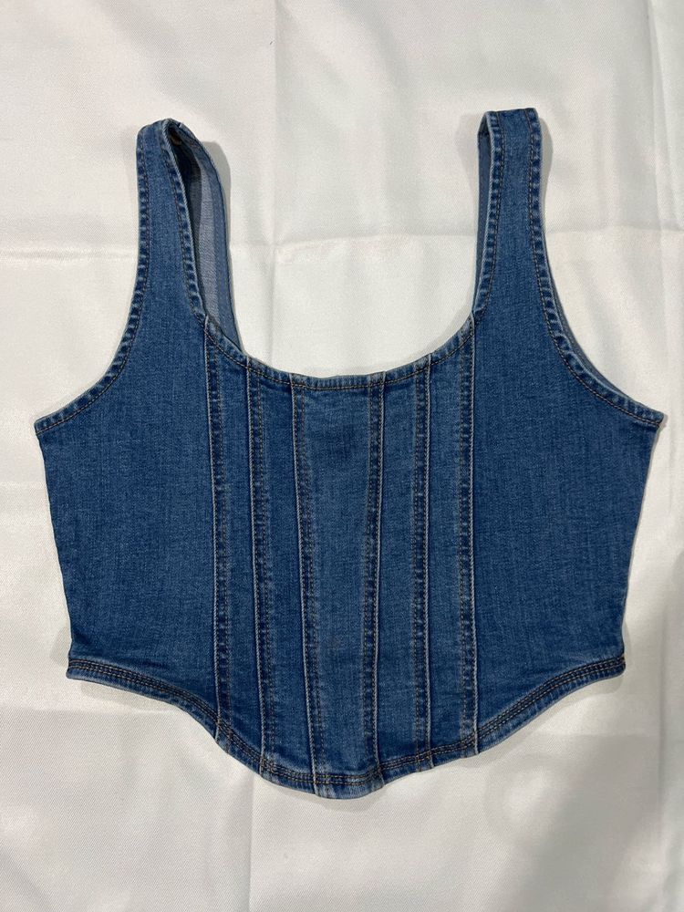 Denim Corset Top