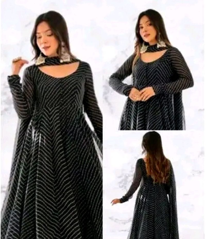 New/Unused Black Anarkali With Dupatta