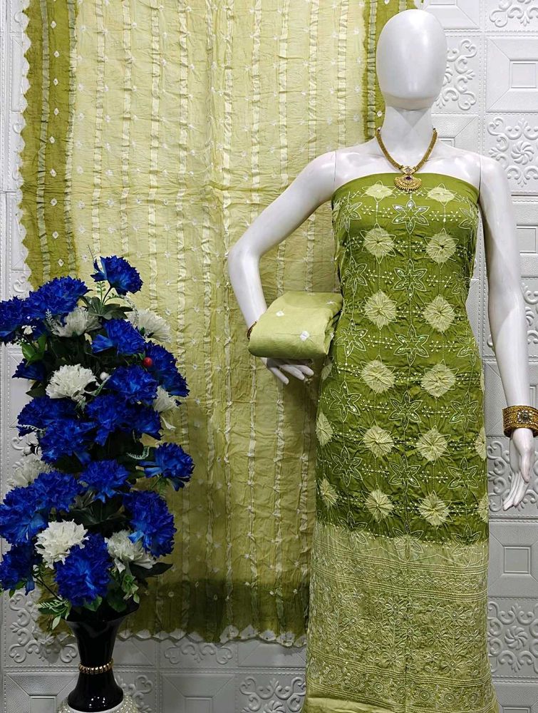 Green Dress Material
