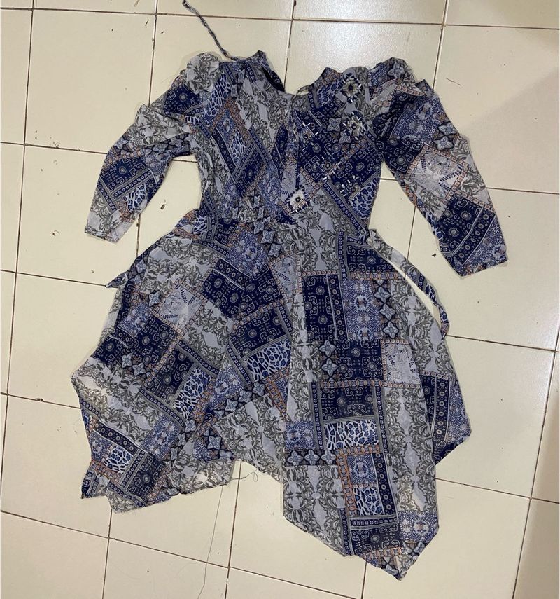 Patterned Midi Dress