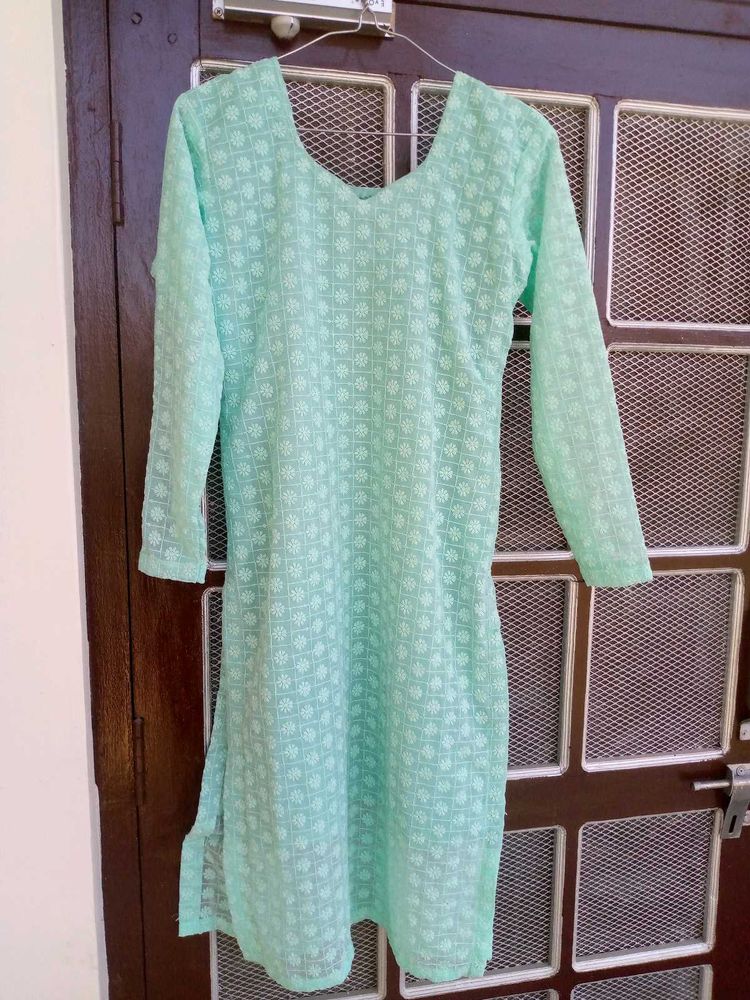 Light Green Embroidered Kurti