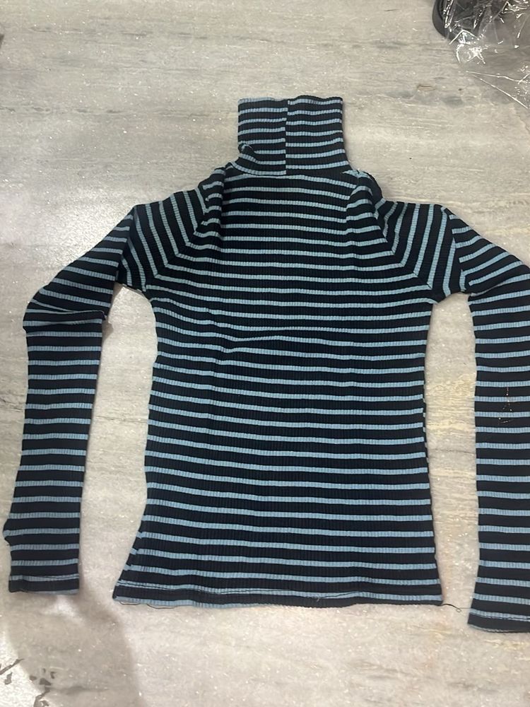 Striped Turtleneck Top