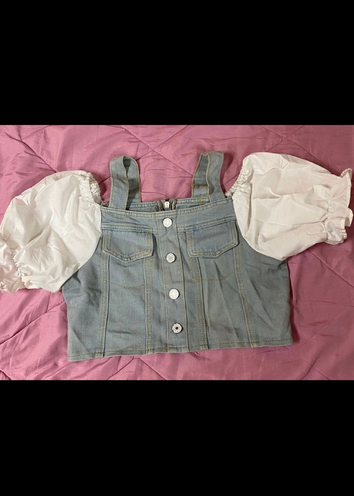 White Denim Top