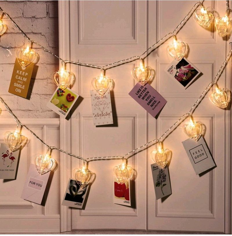 Heart Shape Photo Clips Lights
