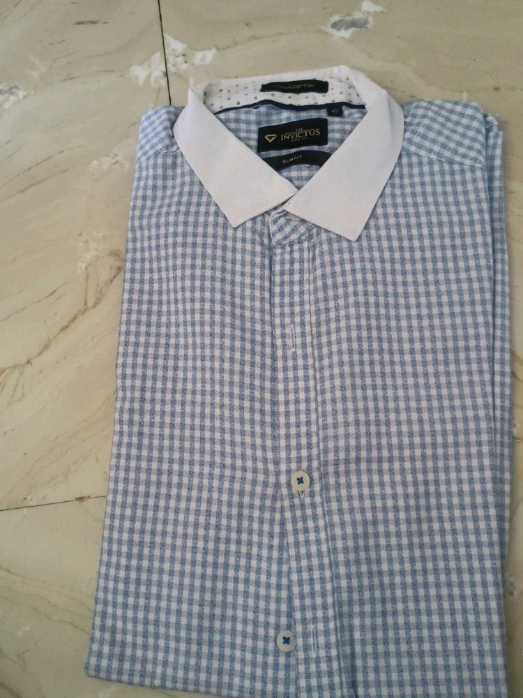 Men&#39;s Blue Checkered Shirt