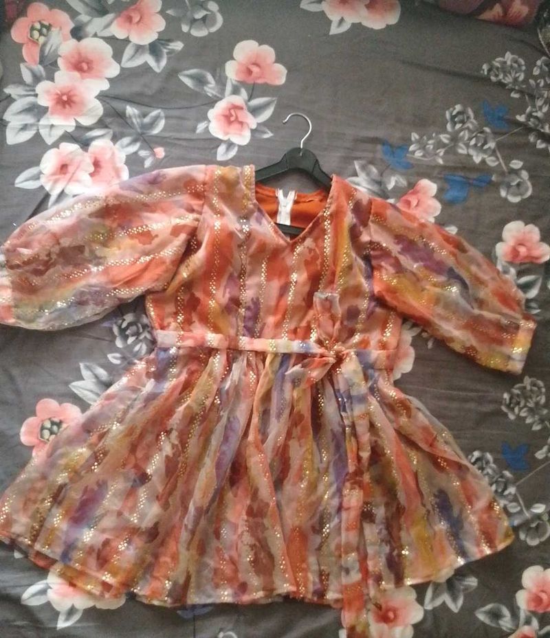 Sheer Floral Mini Dress