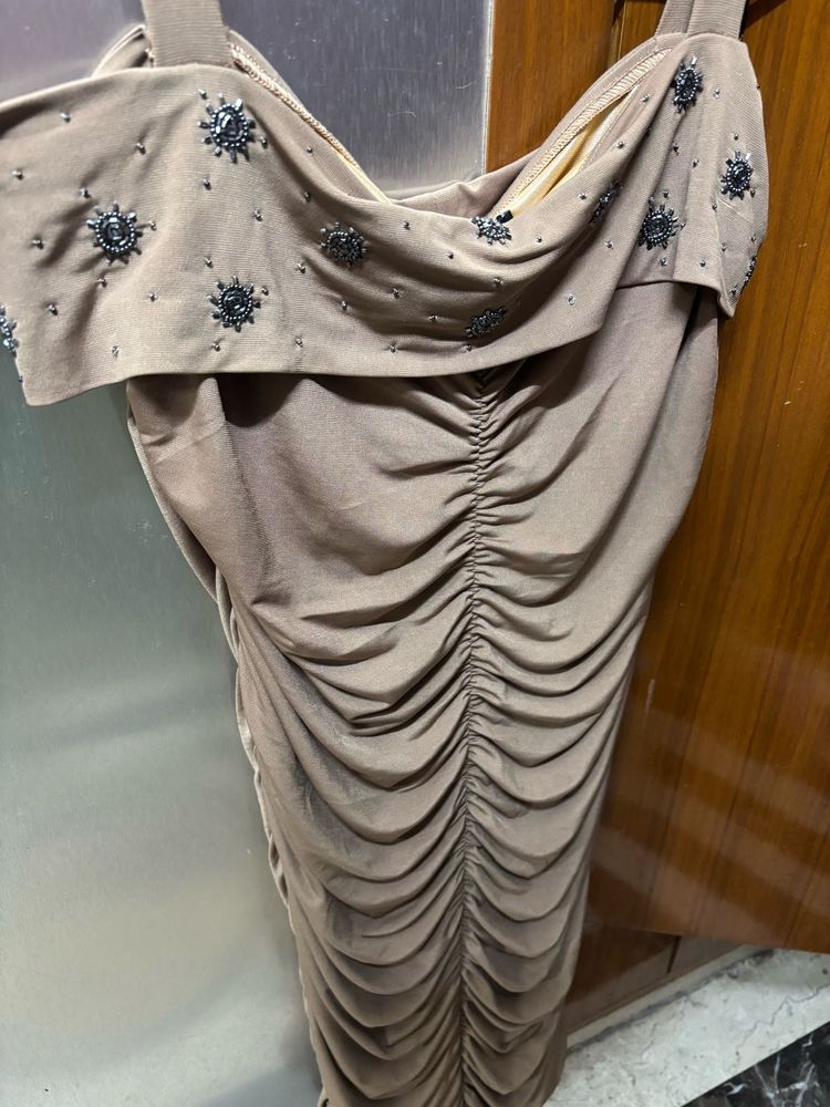 Elegant Brown Bodycon Dress