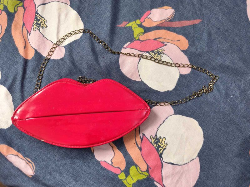 Quirky Red Lips Sling Bag