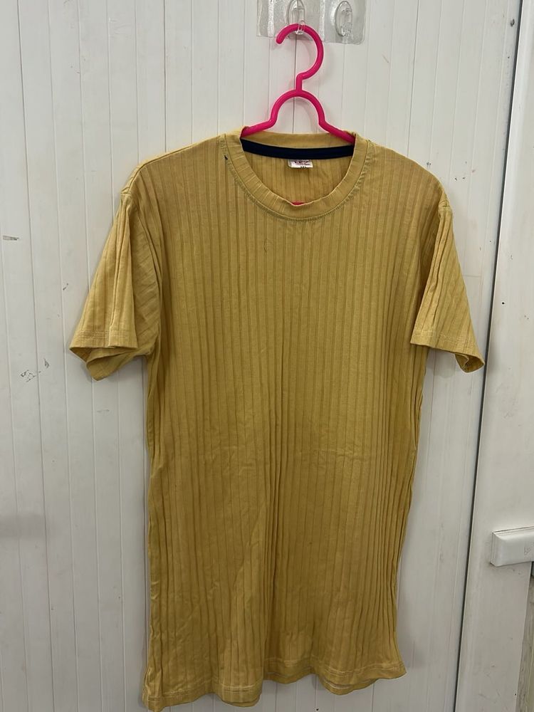 Mustard Ribbed T-Shirt