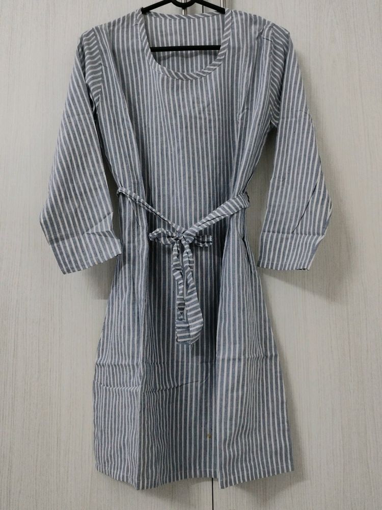 Stripped Tie Up Women Dress