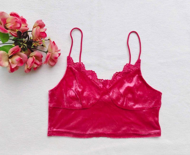 Shein : Pink Velvet Cami Top