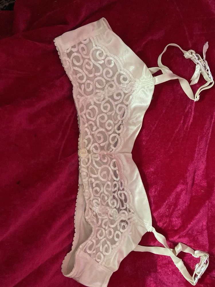 Elegant White Bra see through