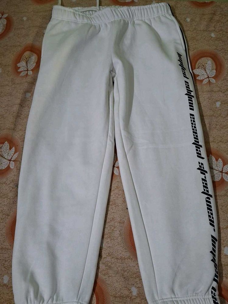White Sweatpants with Side Detail