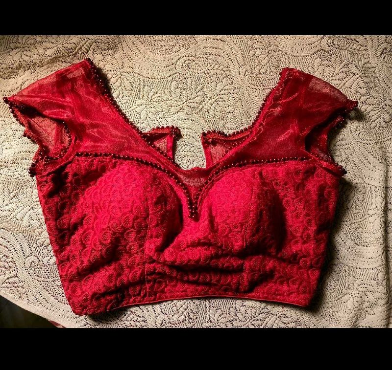 Red Embroidered Blouse