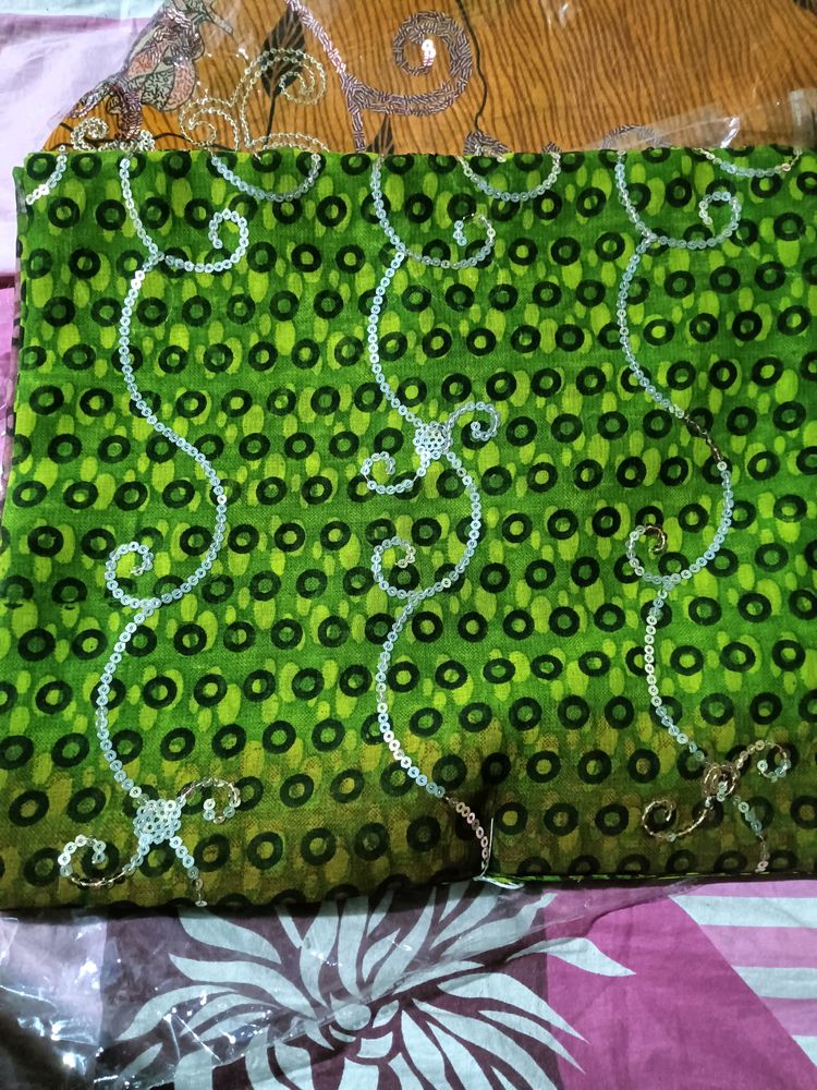 Green Chiffon Saree