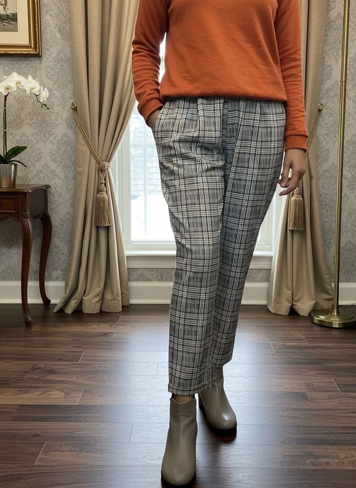 Trendy Plaid Trousers