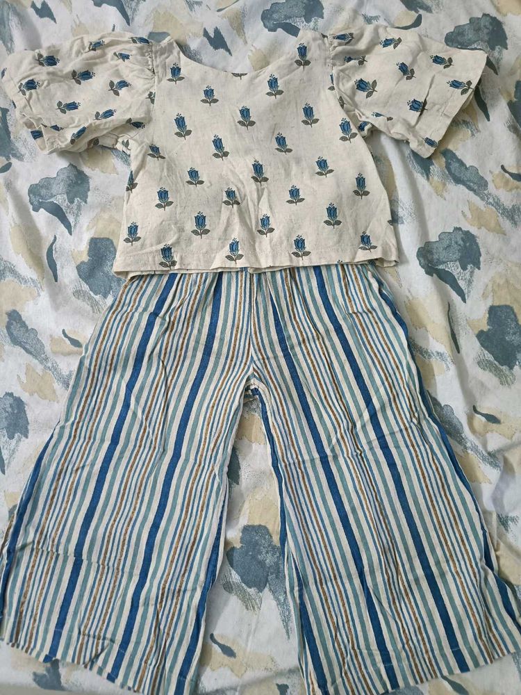 Girls' Floral Top and Pants Set