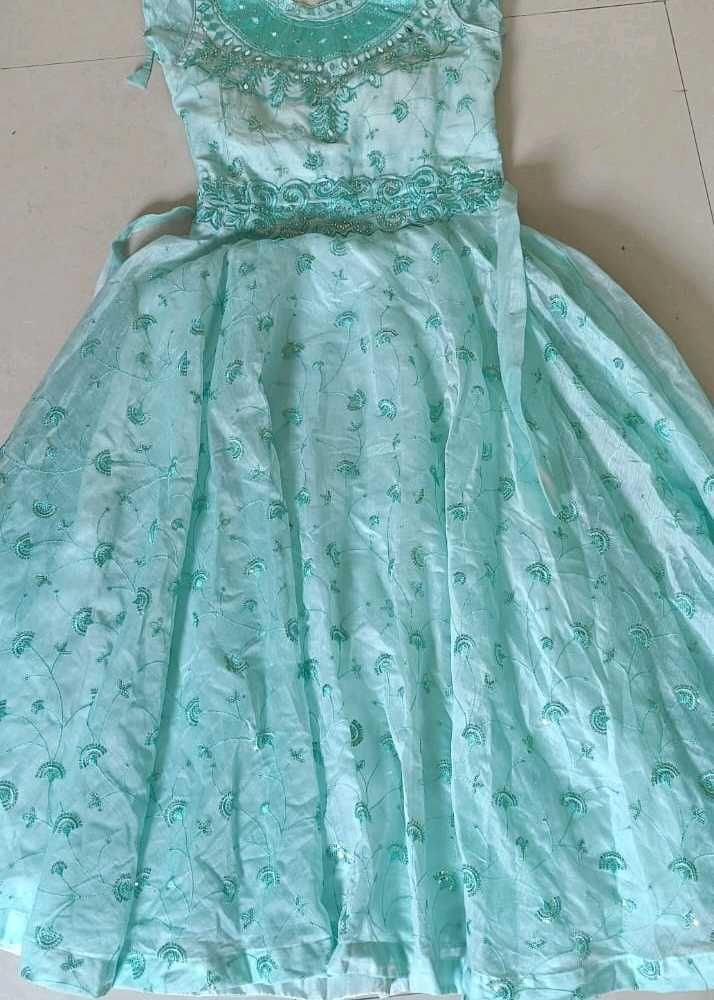 Elegant Aqua Embellished Dress