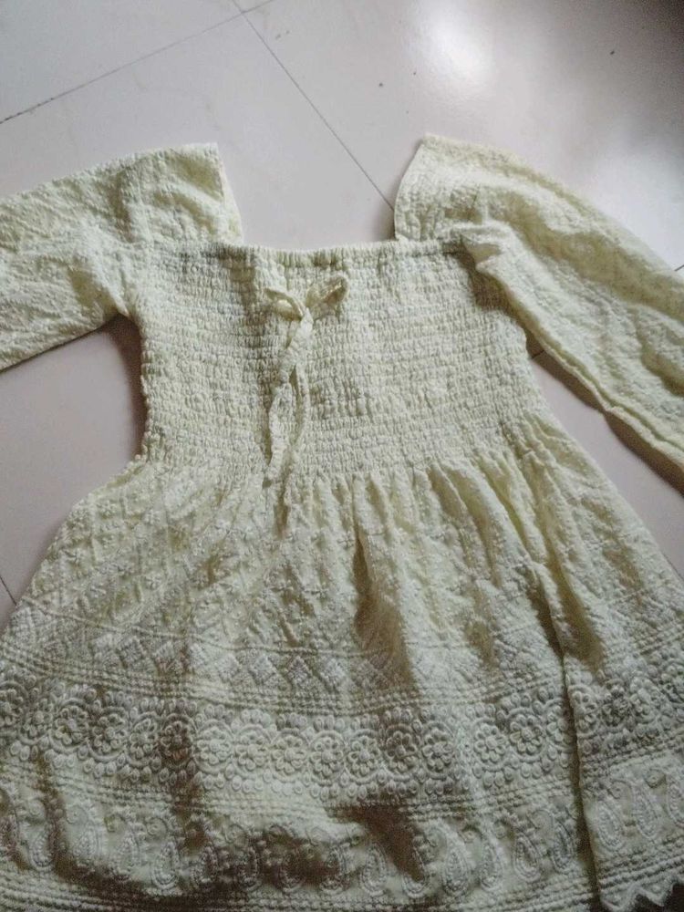 Off-Shoulder Embroidered Dress