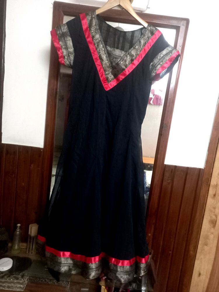 It Is A Frock Style Kurta With Straight Jacket