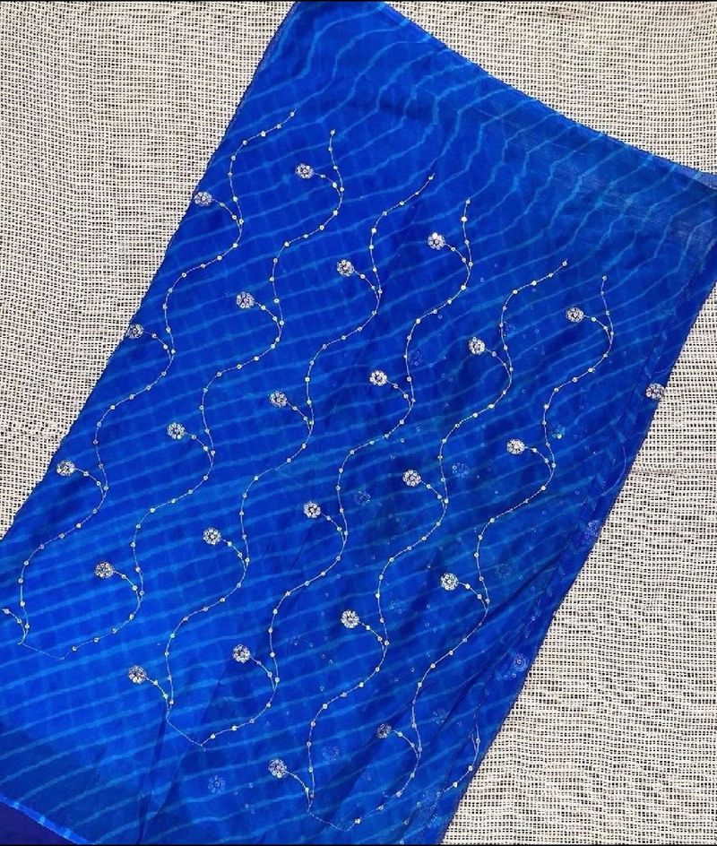 Royal Blue Leheriya Saree