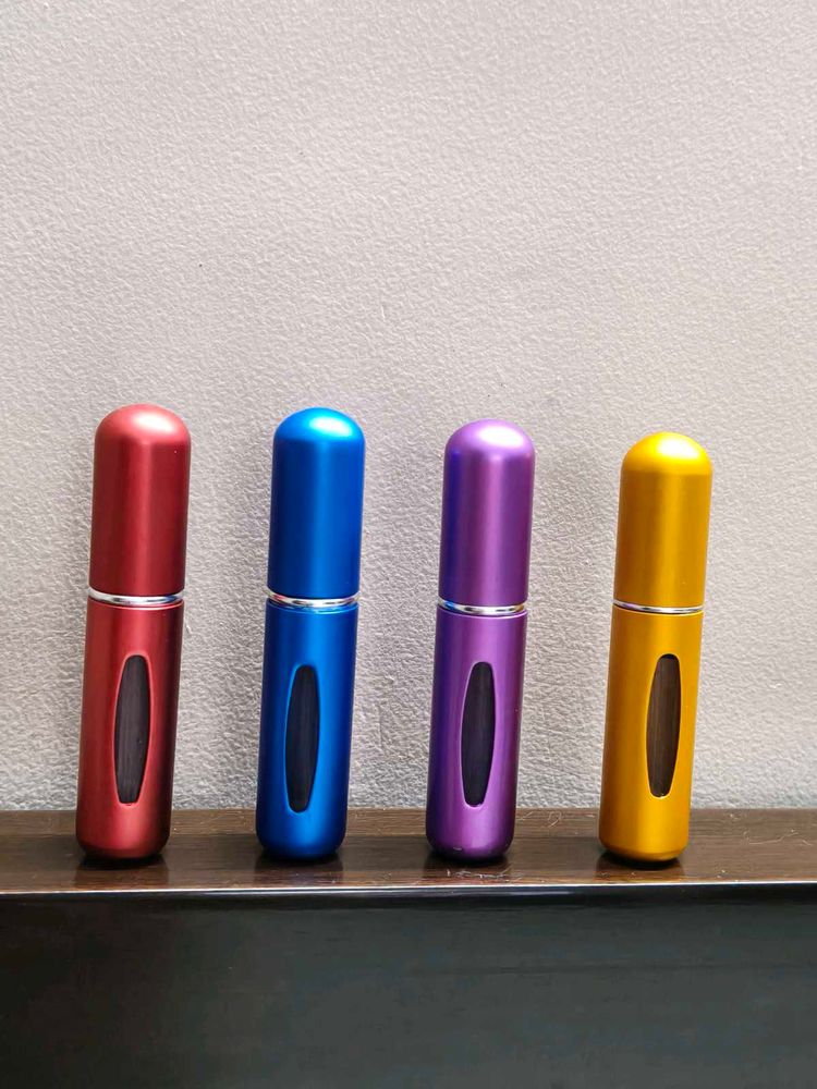 4 Colorful Refillable Perfume Atomizers Bottle