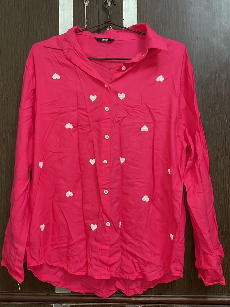 Heart Embroidered Shirt