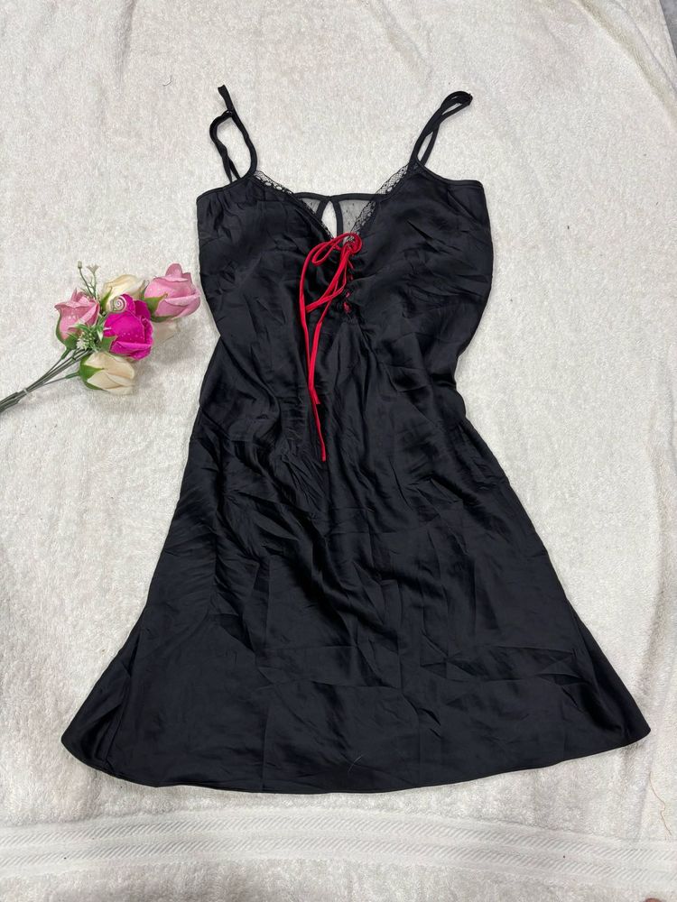 Silky Black Slip Dress