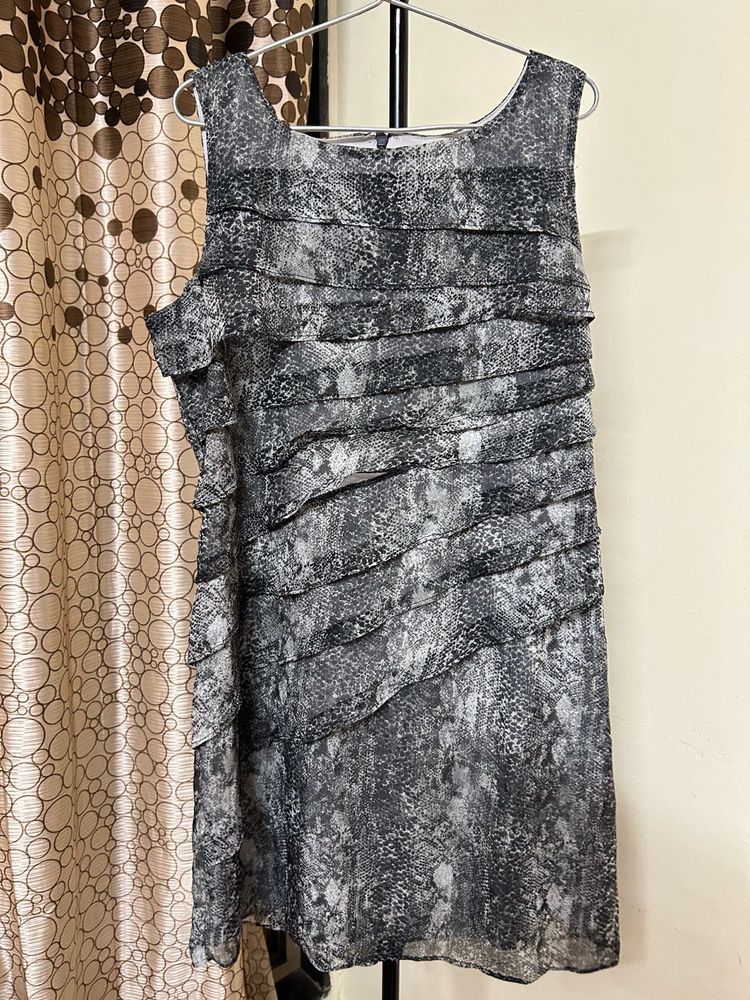 Ruffled Snake Print Dress