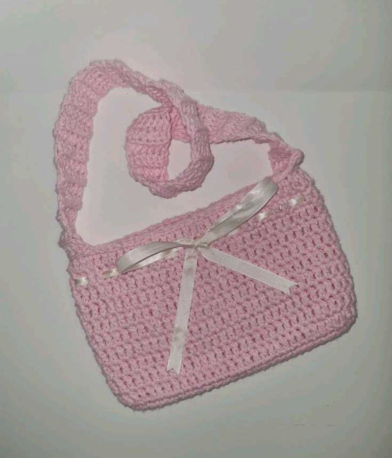 Handmade Crochet Pink Bag