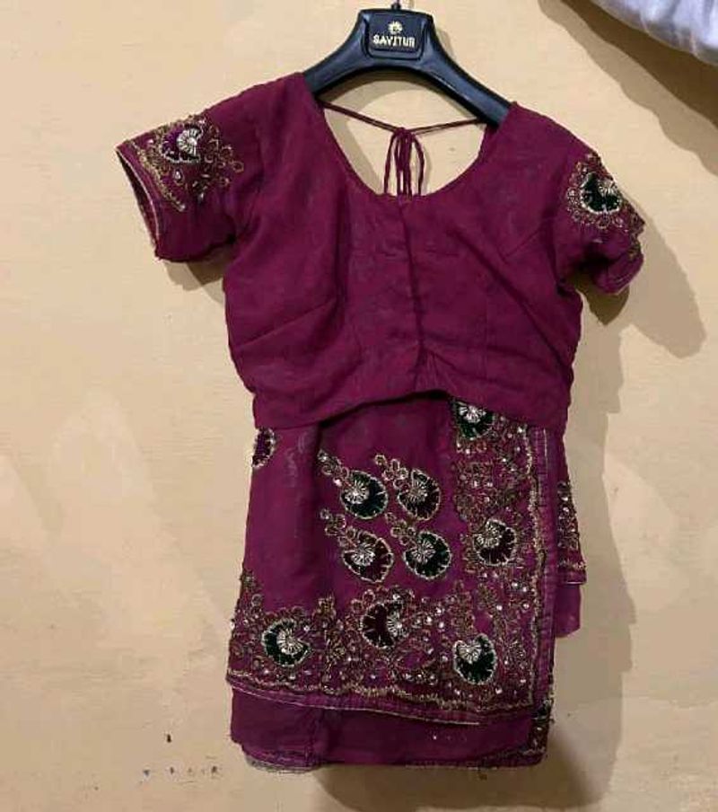 Embroidered Saree With Blouse Set