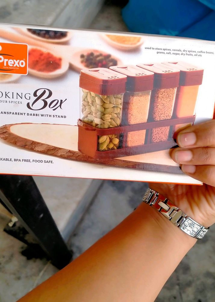 plastic Masala Spice Box 4 Sections