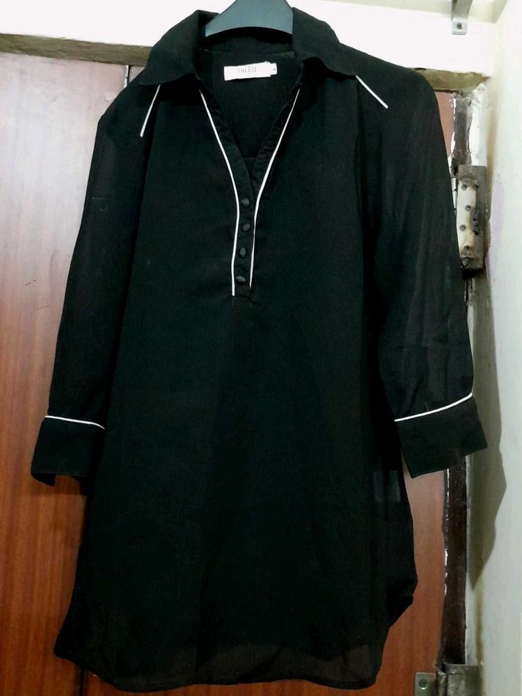 Black Sheer Kurti Type Top