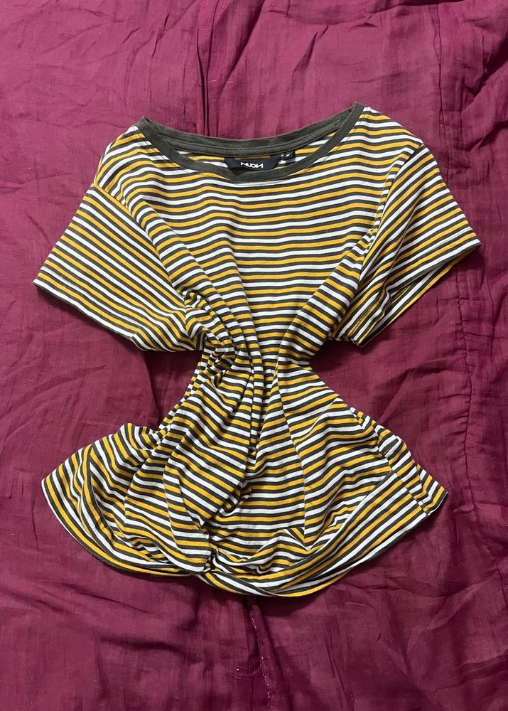 basic striped hipster top